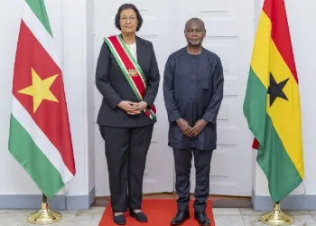 Ghana’s ambassador presents credentials to Suriname president