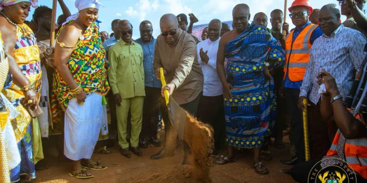 President Mahama cuts sod for 24-hour market project in Dormaa