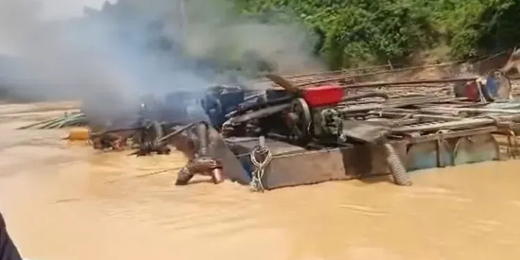 NAIMOS task force destroys chanfang machines, floating boats in Ankobra River crackdown