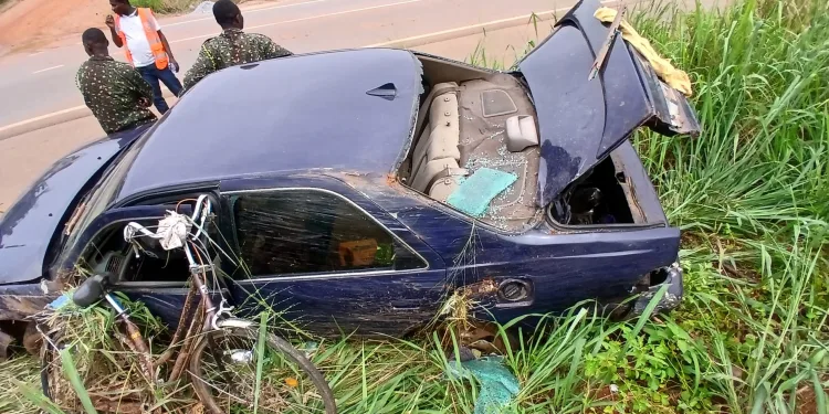 Cyclist collided with Toyota Camry at Adugyama