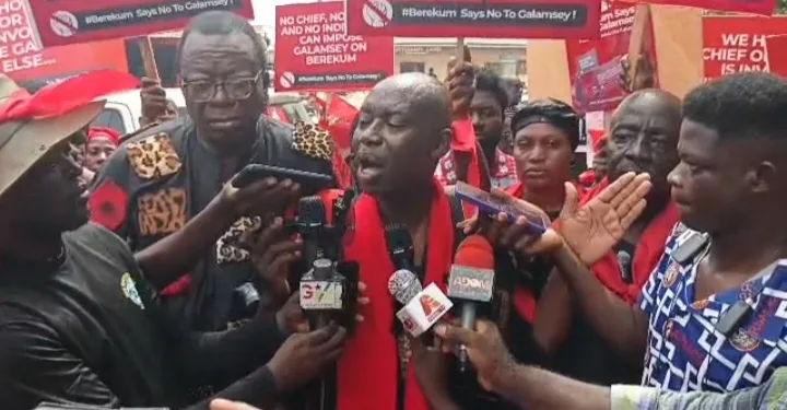 Berekum Traditional Council leads protest against galamsey menace