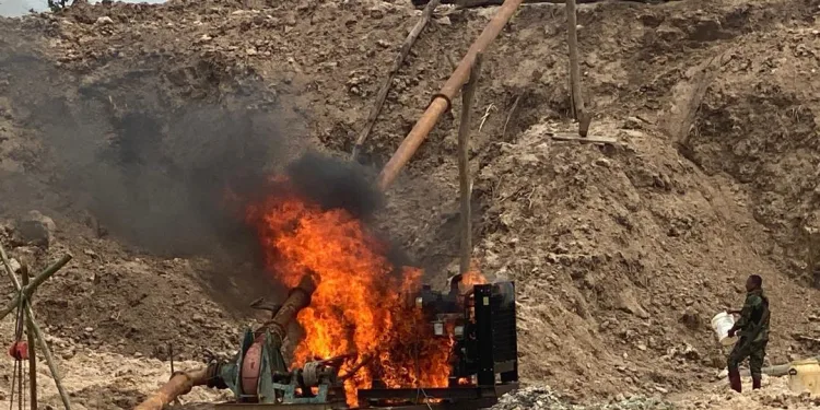 NAIMOS cracks down on illegal mining in Berekum West District