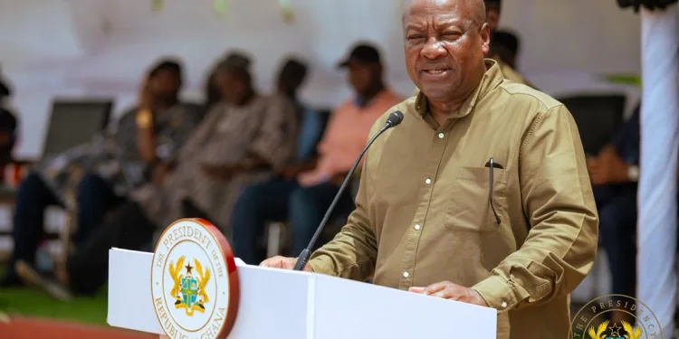 President Mahama cuts sod for 24-hour economy market in Bimbila