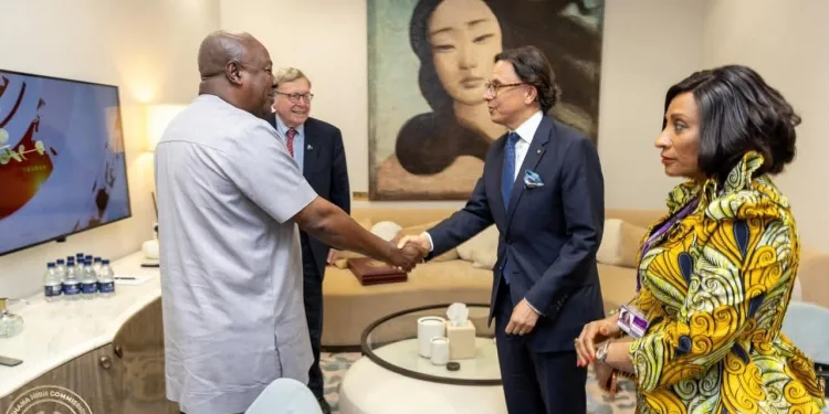 Prez Mahama arrives in London for high-level visit, to meet King Charles and UK Prime Minister
