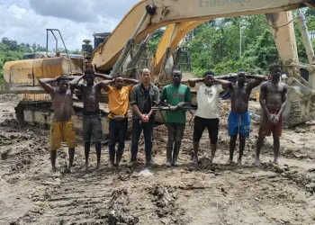 NAIMOS arrests Chinese national, 7 Ghanaians in Ashanti Region galamsey raid