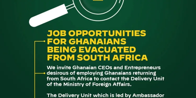 Foreign Affairs Ministry courts CEOs to employ Ghanaians evacuated from South Africa