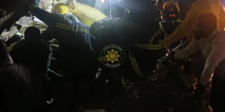Woman retrieved dead, four others rescued from collapsed Adentan building
