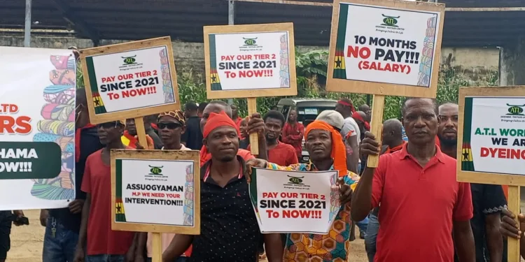 ATL workers stage peaceful protest over 10 months of unpaid salaries, poor conditions