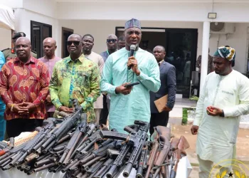NAIMOS hands over seized illegal firearms to Interior Ministry
