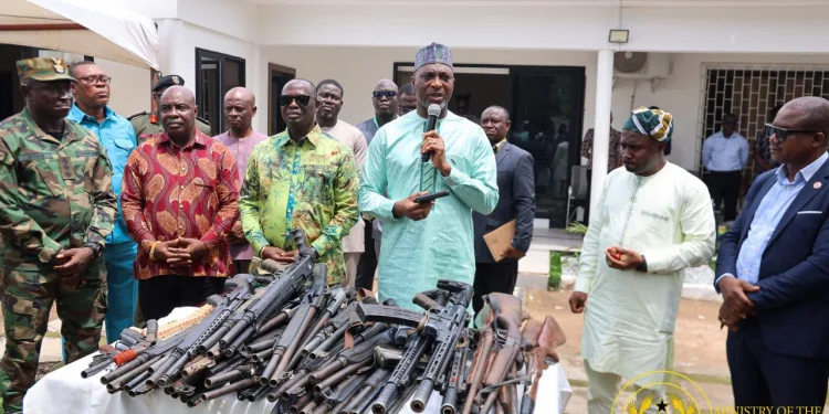 NAIMOS hands over seized illegal firearms to Interior Ministry