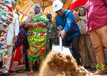 President Mahama cuts sod for Assin North 24-hour economy model market