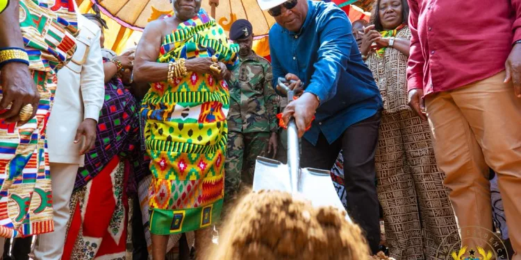 President Mahama cuts sod for Assin North 24-hour economy model market