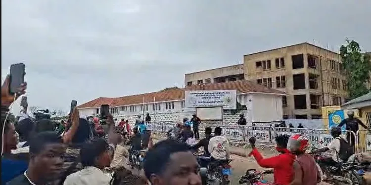 NPP supporters protest Miracles Aboagye’s detention at EOCO headquarters