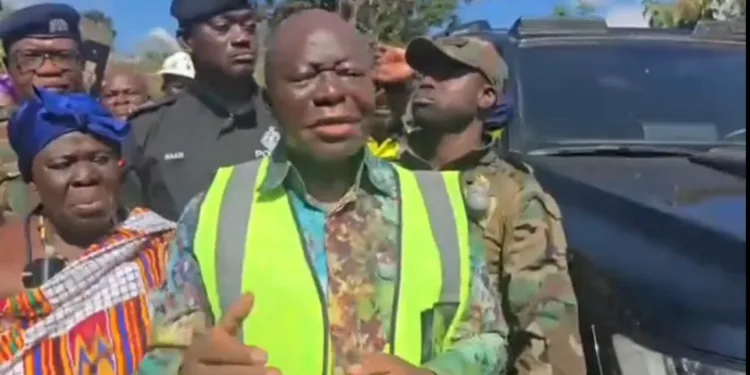 Otumfuo Osei Tutu II inspects galamsey-destroyed sites at Jimi Land in Obuasi